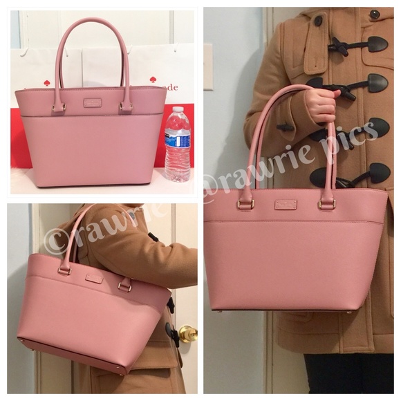 New Kate Spade Pink Leather Structured Zip Tote - Picture 2 of 4